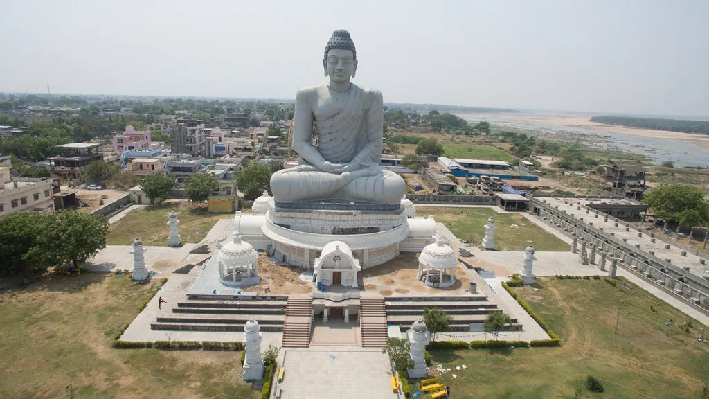 Dhyana Buddha statue near Guntur, Amaravathi, Andhra Pradesh